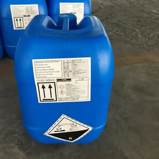 Acides phosphoriques 75 % / Acides phosphoriques de qualité alimentaire 85 % / Prix des acides phosphoriques